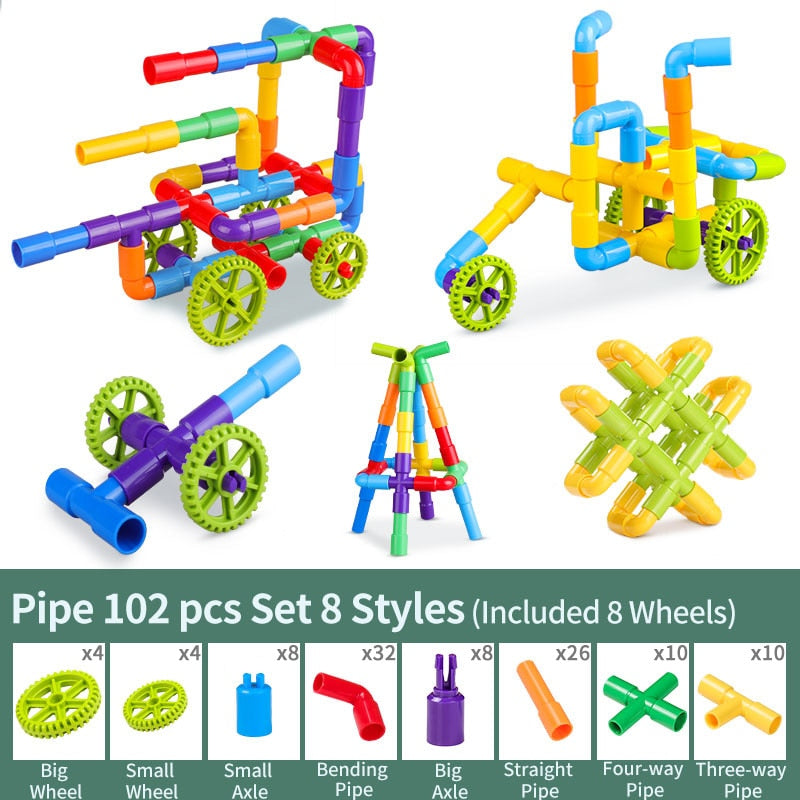 Constructive Creations: Montessori DIY Building Pipe Play